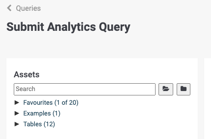 Analytics query assets